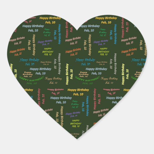 Februari, 10 Birthday Sticker (Voorkant)
