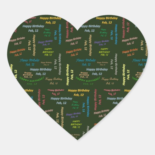 Februari, 12 Verjaardag Sticker (Voorkant)