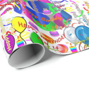 februari, 14 februari, Gift Wrapping Paper Cadeaupapier
