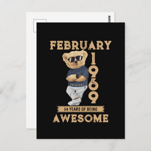 februari 1969 54 jaar Geweldige Briefkaart (Voorkant / Achterkant)