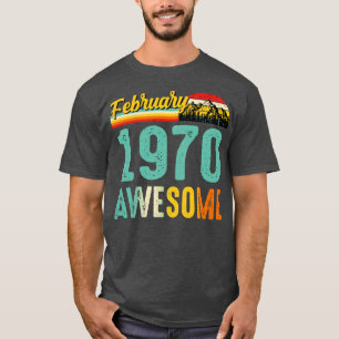 Februari 1970 Verjaardagscadeau Shirt Vintage Febr