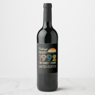  februari 1992 Wat ik wil Limited Edition Wijn Etiket