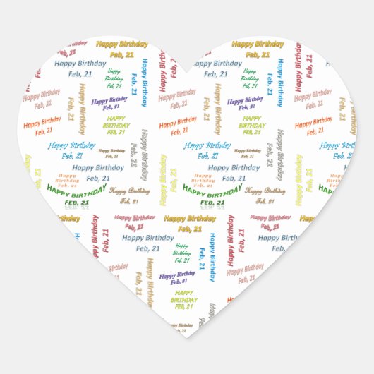 Februari, 21 Verjaardag Sticker (Voorkant)