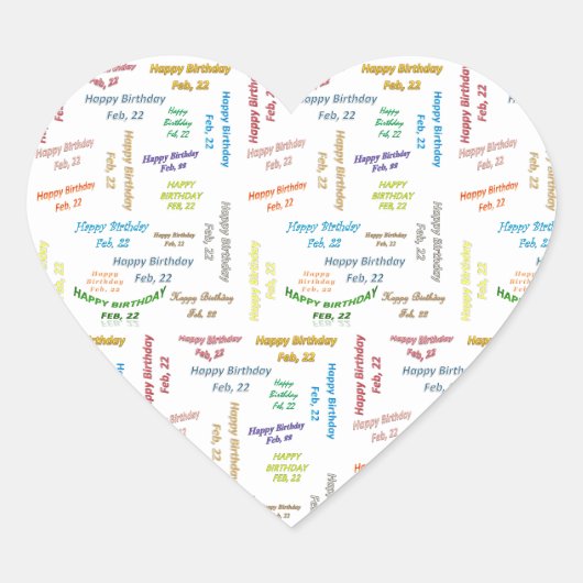 Februari, 22 Verjaardag Sticker (Voorkant)