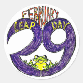 FEBRUARI 29 LEAP DAG RONDE STICKER