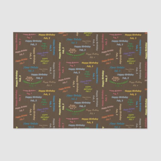 Februari, 3 het Weefselpapier van de Dag Tissuepapier (Voorkant)