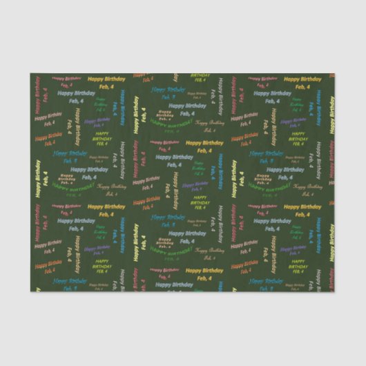 Februari, 4 het Weefselpapier van de Dag Tissuepapier (Voorkant)