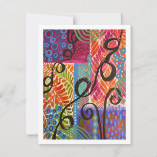 Februari Abstract met Stencil Flat Note Kaart Notitiekaartje