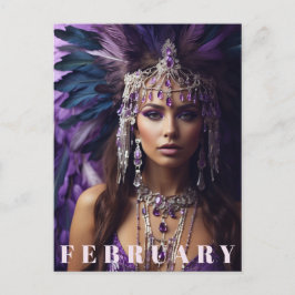 *~* FEBRUARI AP53 Verjaardag AMETHYST Boho Briefkaart