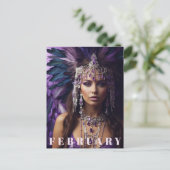 *~* FEBRUARI AP53 Verjaardag AMETHYST Boho Briefkaart (Staand voorkant)