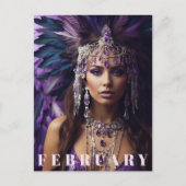 *~* FEBRUARI AP53 Verjaardag AMETHYST Boho Briefkaart (Voorkant)