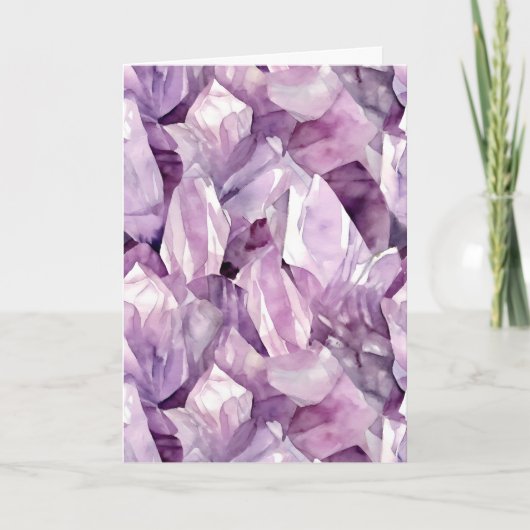 Februari Birthstone Amethist Verjaardag Kaart (Voorkant)