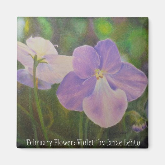 "Februari Bloem: Violet" door Janae Lehto Magneet (Voorkant)
