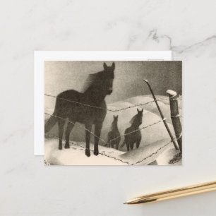 Februari door Grant Wood Feestdagenkaart