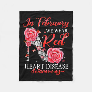 Februari Draag we Red Butterfly Heart Disease Awar Fleece Deken