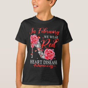 Februari Draag we Red Butterfly Heart Disease Awar T-shirt