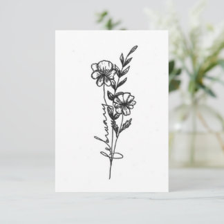 Februari geboorte maand bloemenkaart notitiekaartje