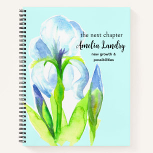 Februari Geboortebloem Dagboek Blauwe Iris Bloem Notitieboek