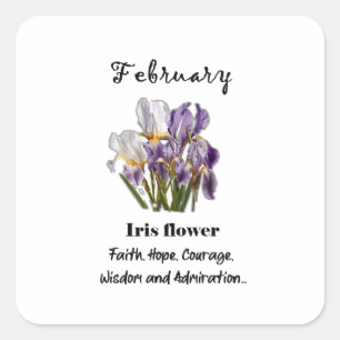 Februari Geboortebloem Iris Sticker