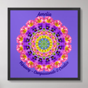 Februari Geboortebloem Quote Kinder kinderkamer Poster