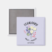 FEBRUARI Geboortemaand Bloem Verjaardag Magneet (Voorkant / Achterkant)