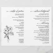 Februari Geboortemaand Bloemenbegrafenisprogramma Flyer (Achterkant)