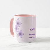 Februari Geboortemaand Flower Coffee Mok (Voorkant links)