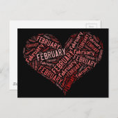Februari Heart Briefkaart (Voorkant / Achterkant)