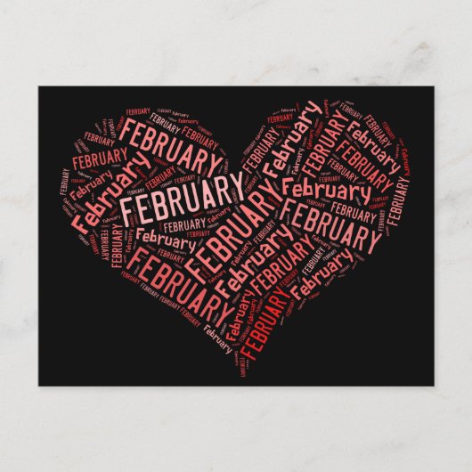 Februari Heart Briefkaart (Voorkant)