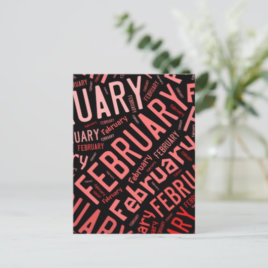 Februari Heart Briefkaart (Staand voorkant)