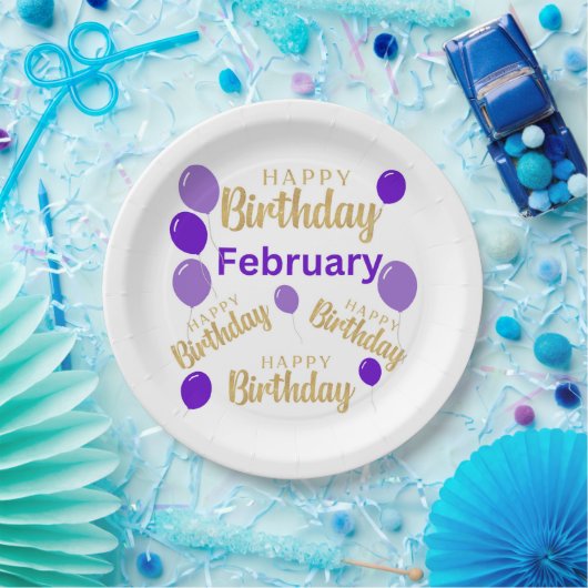 Februari het gelukkige verjaardagsdocument bord (Feest)