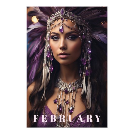 *~* FEBRUARI Hoofdadres Boho AMETHYST AP53 Foto Afdruk (Voorkant)