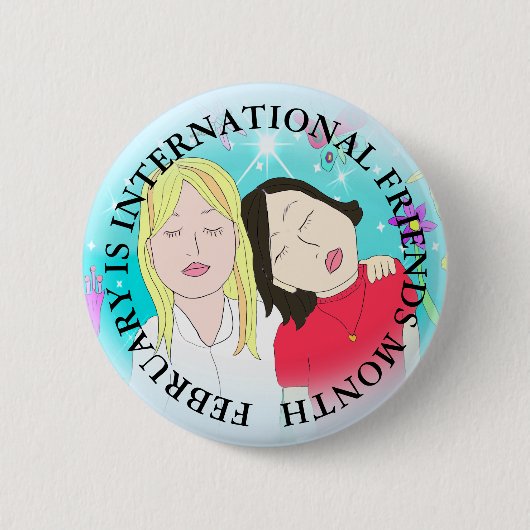 Februari is de Internationale Button van de Vriend (Voorkant)