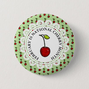 Februari is Nationale Cherry maand Ronde Button 5,7 Cm