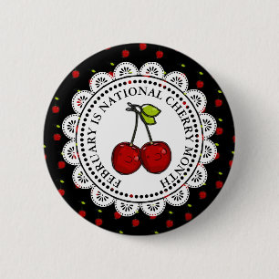 Februari is Nationale Cherry maand Ronde Button 5,7 Cm