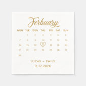 Februari Kalender Gouden Bruiloft Servet (Voorkant)