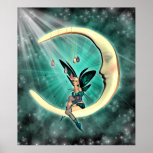Februari Moon Fairy Fantasy Fey Poster