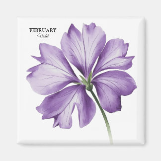 Februari Verjaardag Bloem: Violet gepersonaliseerd Magneet