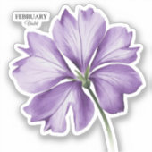 Februari Verjaardag Bloem: Violet gepersonaliseerd Sticker (Voorkant)