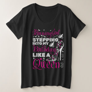 Februari Verjaardag Meisje T-shirt Happy Birthday