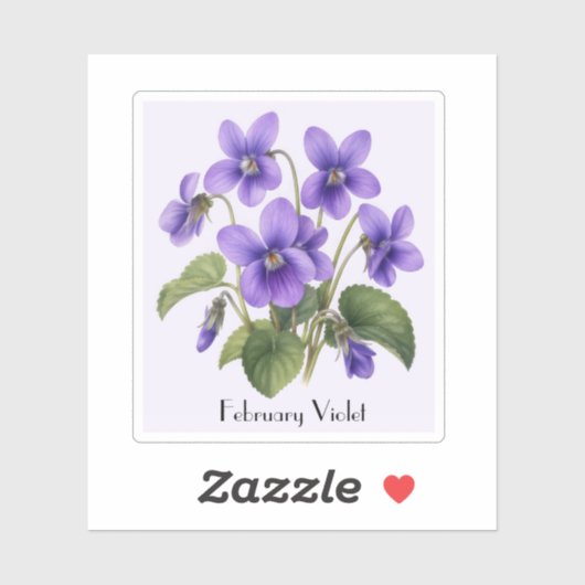 February Violet Flowers  Sticker (Feuille)
