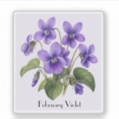 February Violet Flowers  Sticker (Devant)