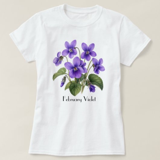 February Violet Flowers T-Shirt (Design devant)