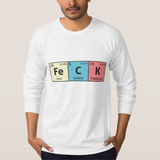 'Feck' comedy science t shirt (Voorkant)