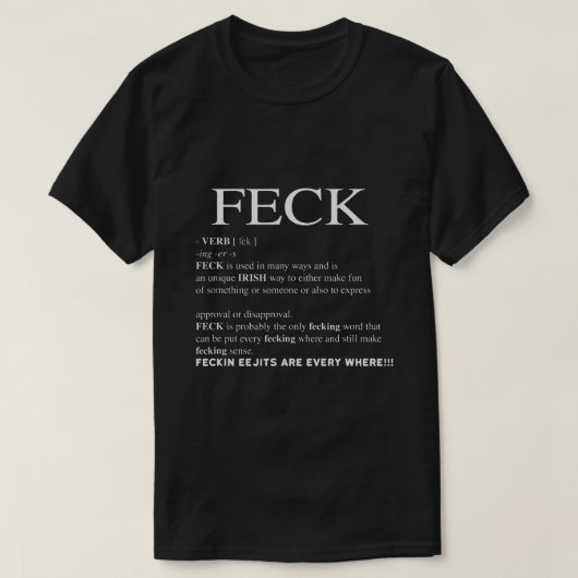 Feck Irish Definition grappige patrick day T-shirt (Design voorkant)