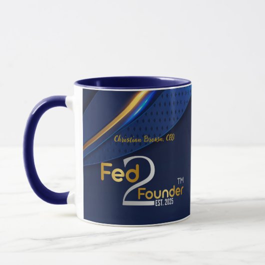 Fed2Founder Coffee mok - gepersonaliseerd (Links)