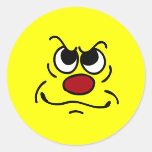 Fed Up Face Grumpey Ronde Sticker