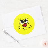 Fed Up Face Grumpey Ronde Sticker (Envelop)