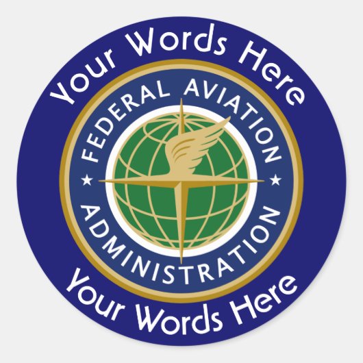 Federal Aviation Administration FAA Custom Sticker (Voorkant)