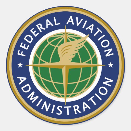 Federal Aviation Administration FAA Ronde Sticker (Voorkant)